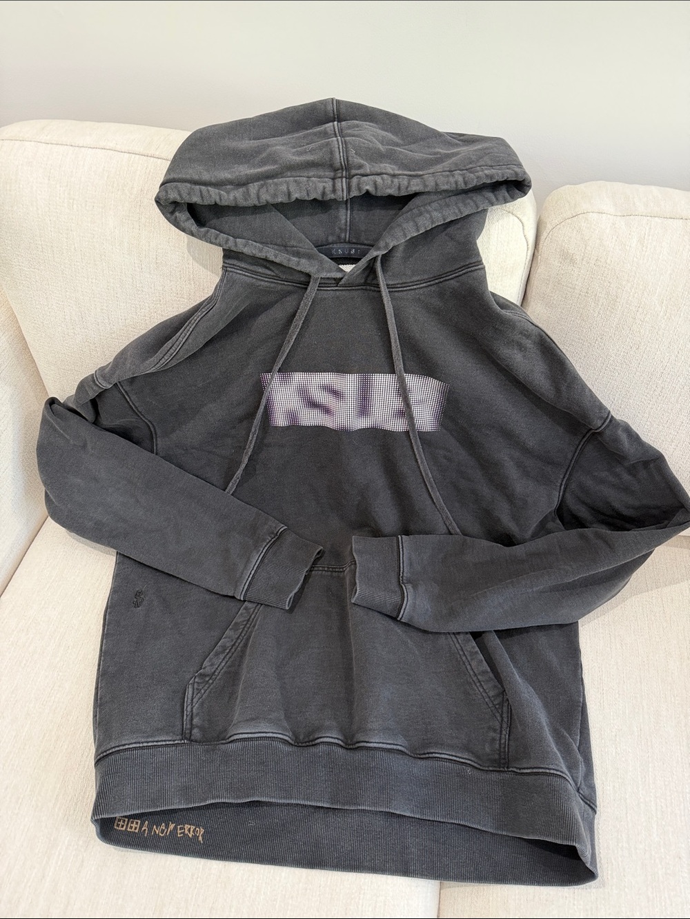 Men's Washed KSUBI Black Pullover Hoodie - Brand Unspecified